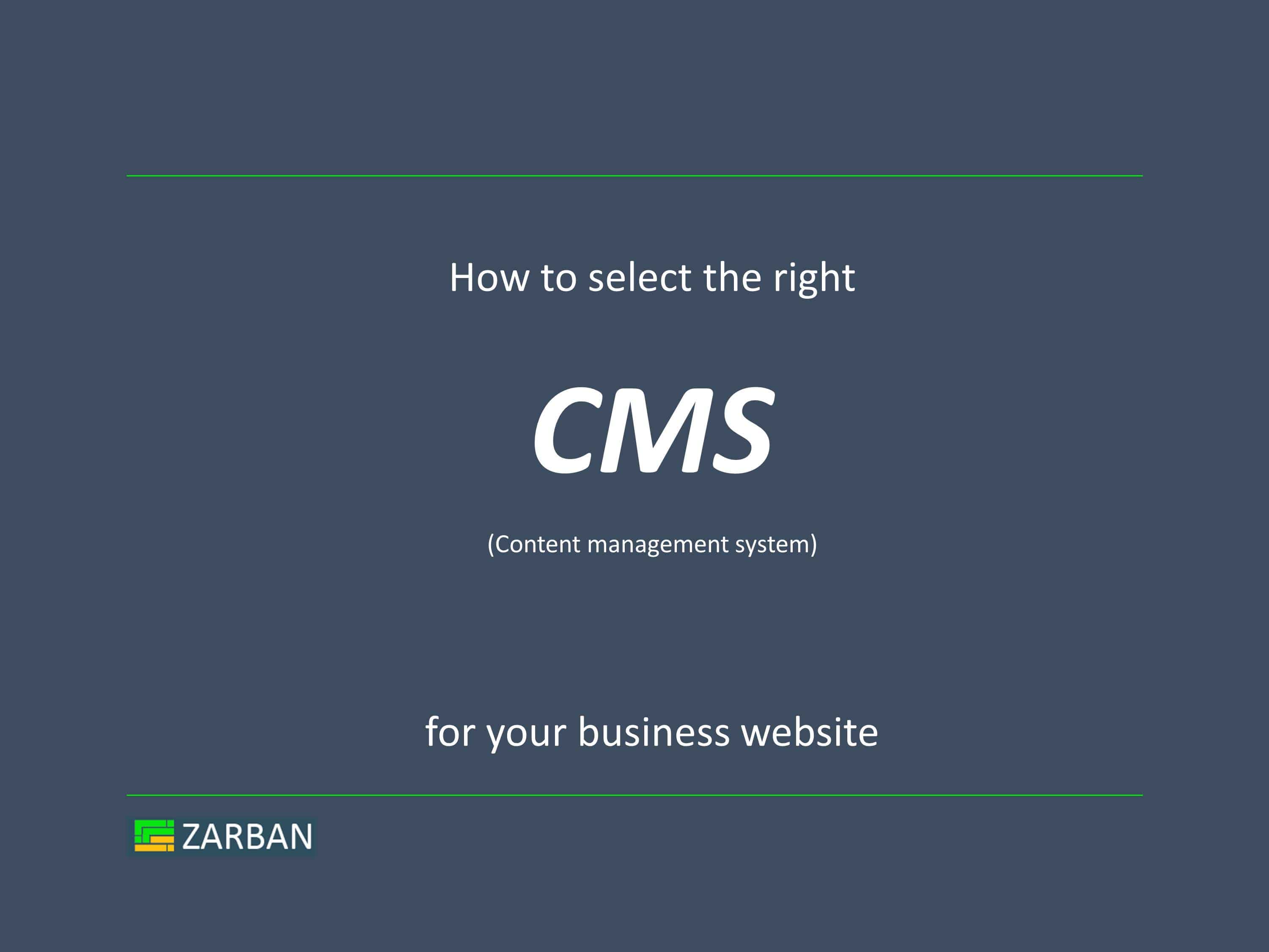 How to select a CMS for your business website